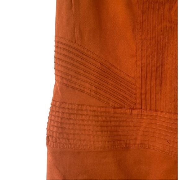 Valentino Roma Dress NWT Deep V Neck with Pleating Detailing in Terracotta - Picture 6 of 9